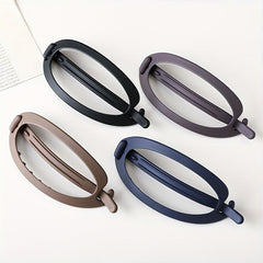 4pcs Hollow Ellipse Barrette Hair Clip for Women Girls