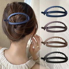 4pcs Hollow Ellipse Barrette Hair Clip for Women Girls