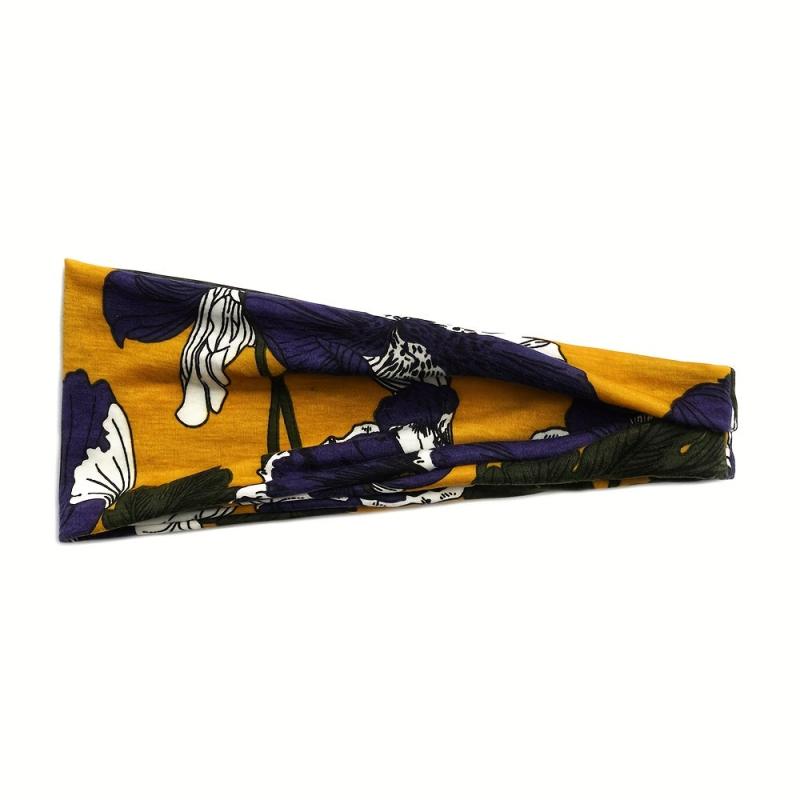 Sports Fold Headband Ladies Floral Print Hair Accessory