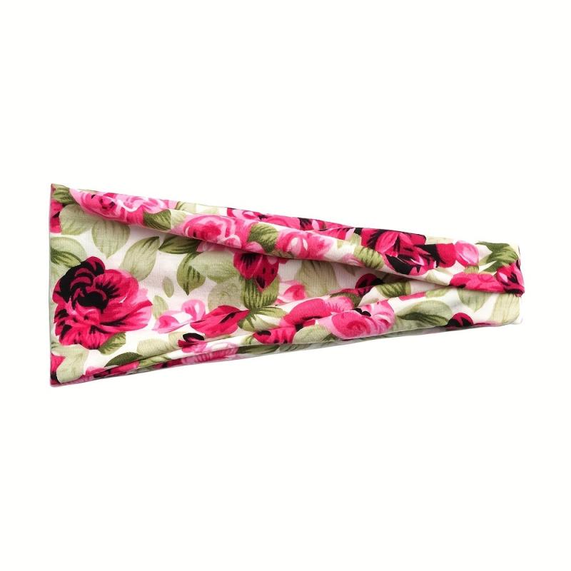 Sports Fold Headband Ladies Floral Print Hair Accessory