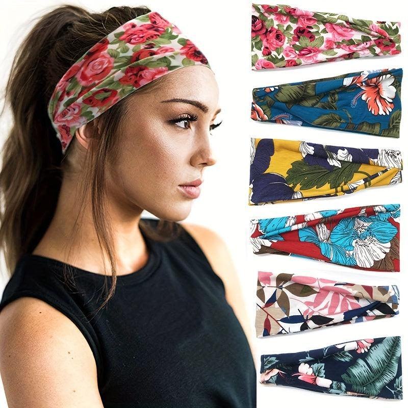Sports Fold Headband Ladies Floral Print Hair Accessory