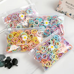 100pcs Baby Hair Ties For Thick And Curly Hair Ponytail Holders