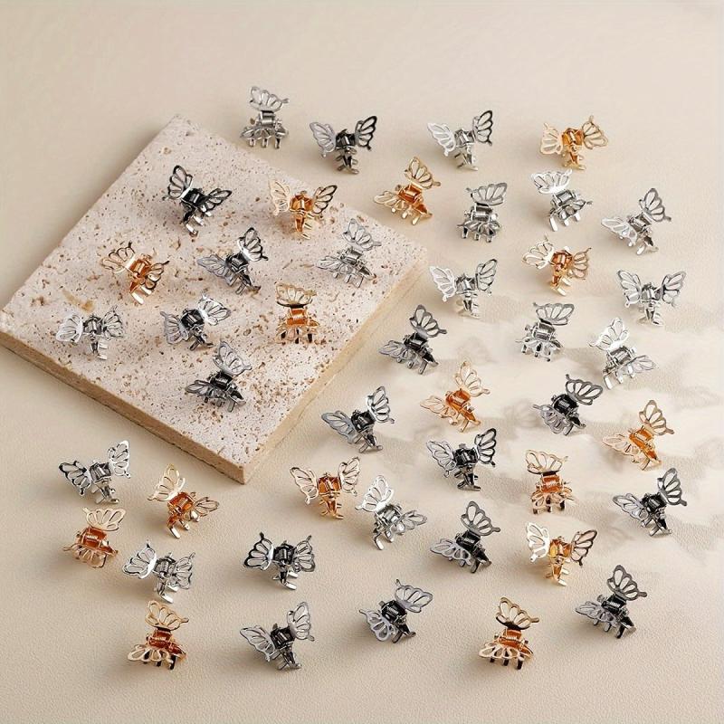 187pcs Butterfly Snake Beads Hair Jewelry Rings Metal Hair Cl