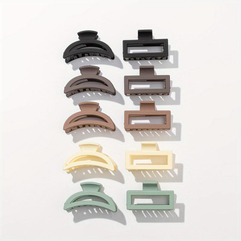 10PCS Multicolor Painted Hair Claw Hollow Square Small Shark Claw