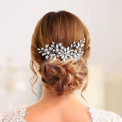 Silver Crystal Bride Side Comb Rhinestone Bridal Headpieces
