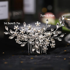 Silver Crystal Bride Side Comb Rhinestone Bridal Headpieces
