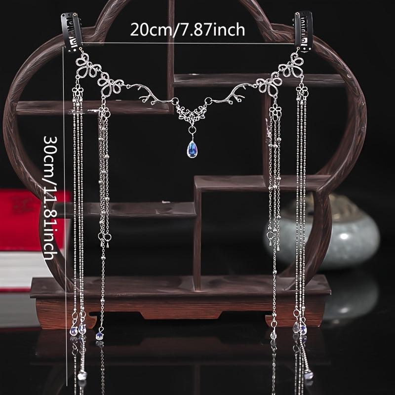 Princess Hair Chain Headpiece Bridal Tassel Veil Accessory