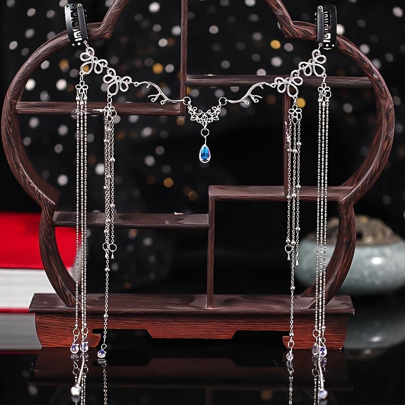 Princess Hair Chain Headpiece Bridal Tassel Veil Accessory