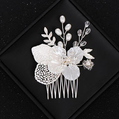 Silver Pearl Crystal Bridal Hair Comb Wedding Accessories