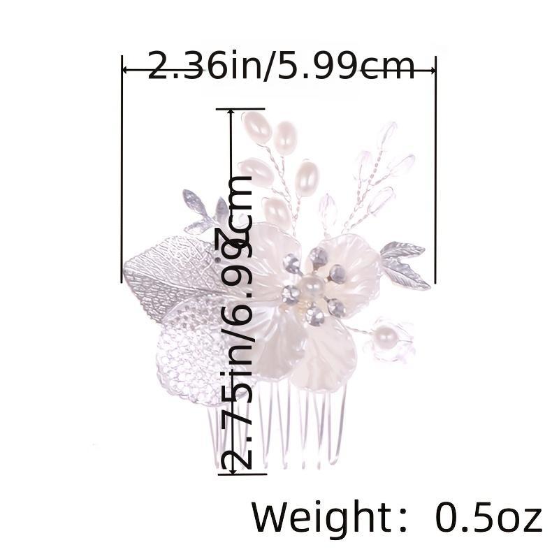 Silver Pearl Crystal Bridal Hair Comb Wedding Accessories