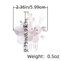 Silver Pearl Crystal Bridal Hair Comb Wedding Accessories