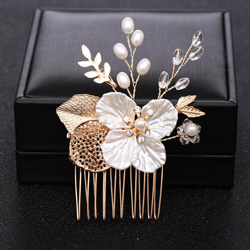 Silver Pearl Crystal Bridal Hair Comb Wedding Accessories