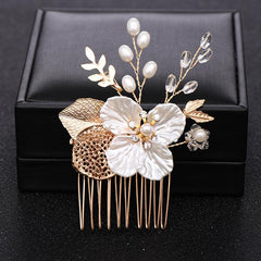 Silver Pearl Crystal Bridal Hair Comb Wedding Accessories