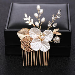 Silver Pearl Crystal Bridal Hair Comb Wedding Accessories