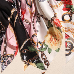 3pcs Retro Flower Bowknot Hair Scarf Scrunchies Elastic Hair Tie Ponytail Holder