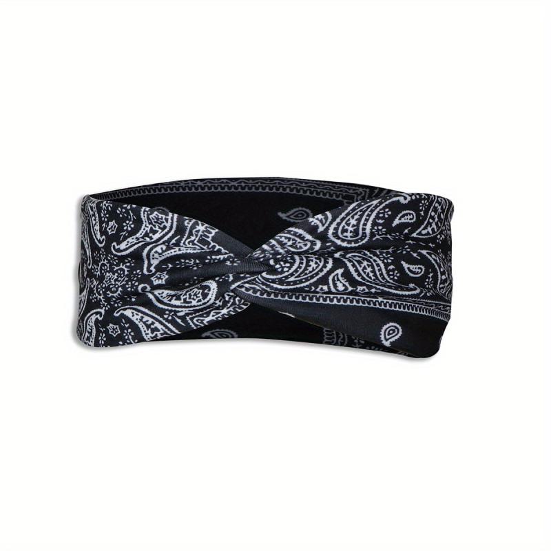 Printed Bandana Cross Knot Headband Women Sports Yoga Fitness Sweatband