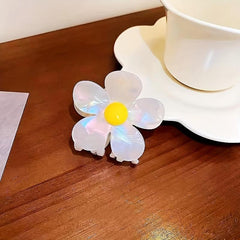 Acetate Flower Sweet Shark Claw Hair Clip for Women Girls