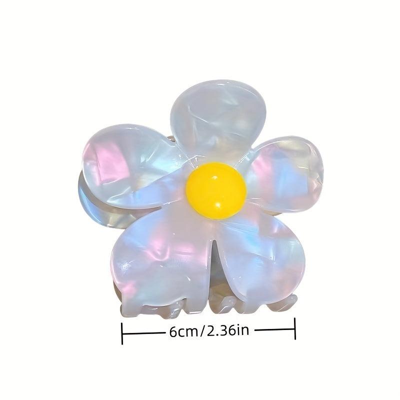 Acetate Flower Sweet Shark Claw Hair Clip for Women Girls