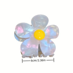 Acetate Flower Sweet Shark Claw Hair Clip for Women Girls