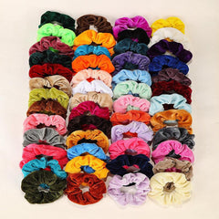 50pcs Toddler Girls Velvet Scrunchie Pack