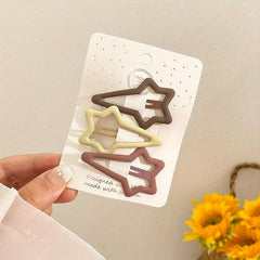 3pcs Female Hair Clip Frosted Snap Clip For Women Girls