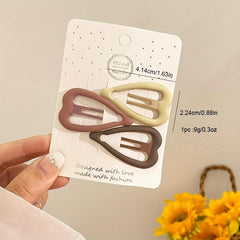 3pcs Female Hair Clip Frosted Snap Clip For Women Girls
