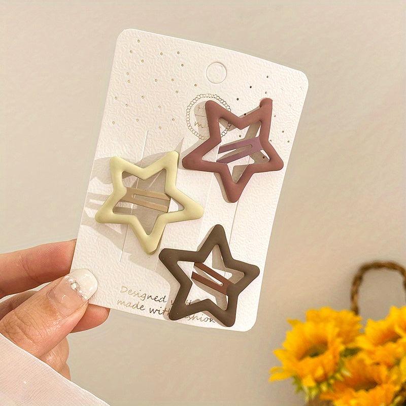 3pcs Female Hair Clip Frosted Snap Clip For Women Girls