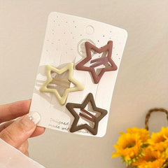 3pcs Female Hair Clip Frosted Snap Clip For Women Girls