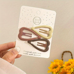 3pcs Female Hair Clip Frosted Snap Clip For Women Girls