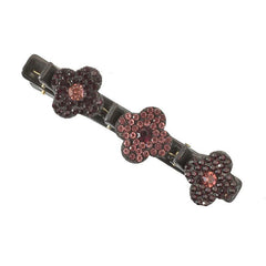 Crystal Stone Braided Hair Clips Lucky Clover Rhinestones