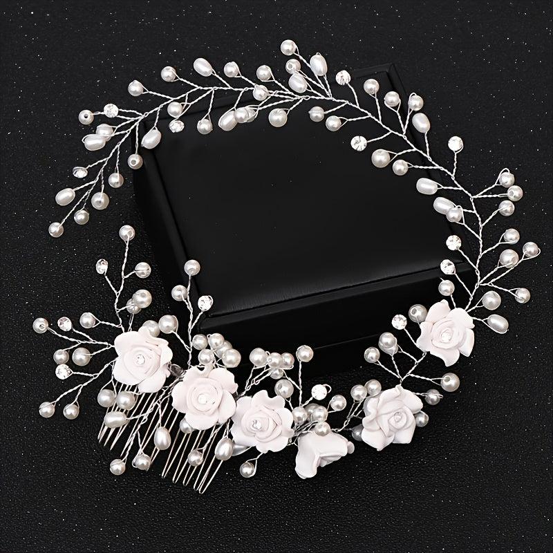Bride's Pearl Headband Headdress Wedding Dress Accessories