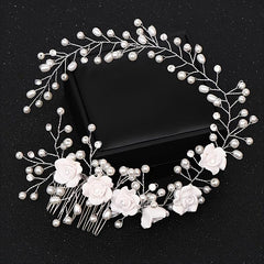 Bride's Pearl Headband Headdress Wedding Dress Accessories