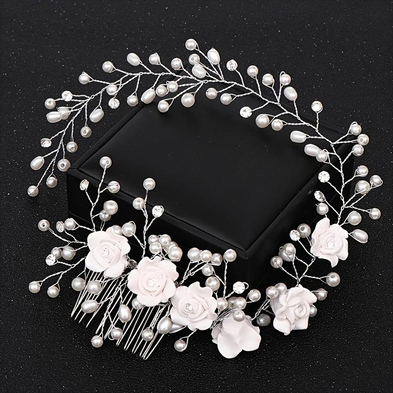 Bride's Pearl Headband Headdress Wedding Dress Accessories