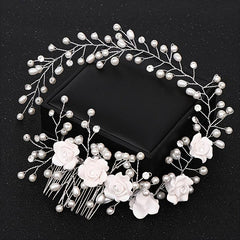 Bride's Pearl Headband Headdress Wedding Dress Accessories