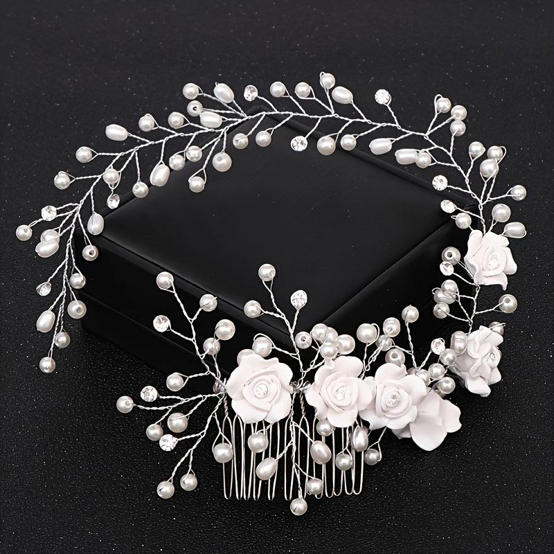 Bride's Pearl Headband Headdress Wedding Dress Accessories