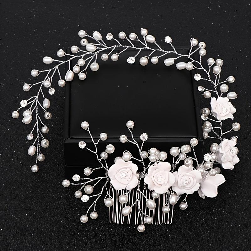 Bride's Pearl Headband Headdress Wedding Dress Accessories