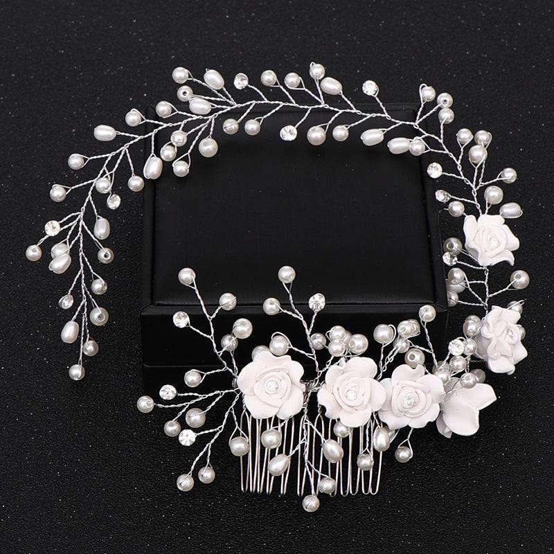 Bride's Pearl Headband Headdress Wedding Dress Accessories