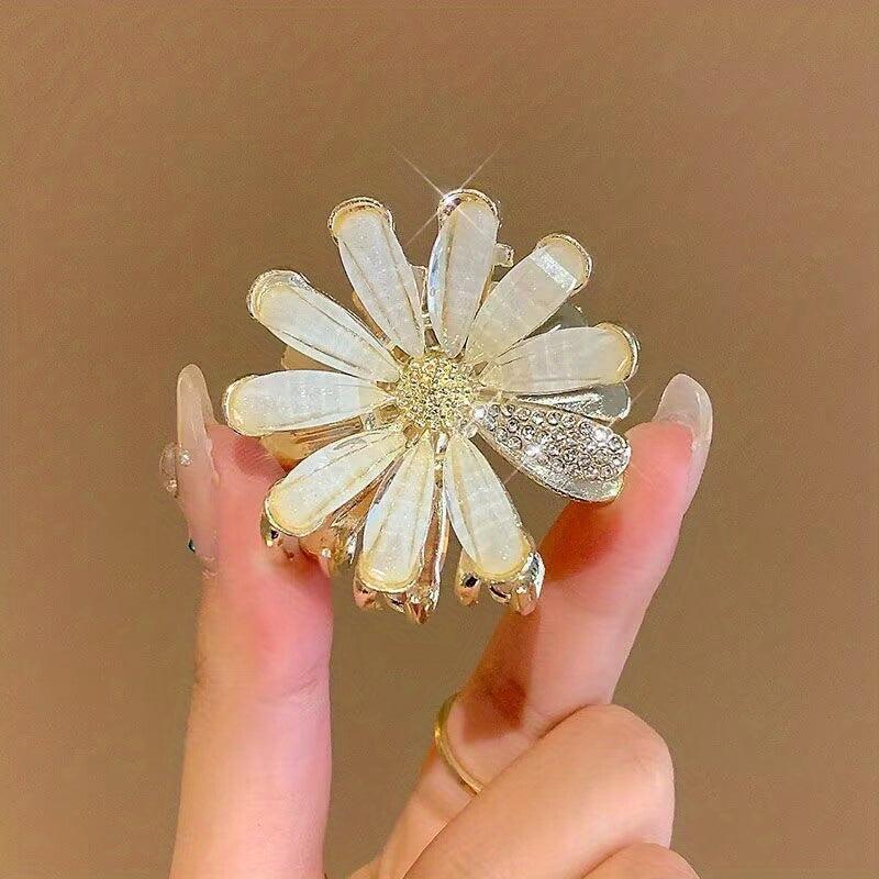 Opal Small Daisy Hair Clip Summer Back Head Clip Shark Claw Headdress