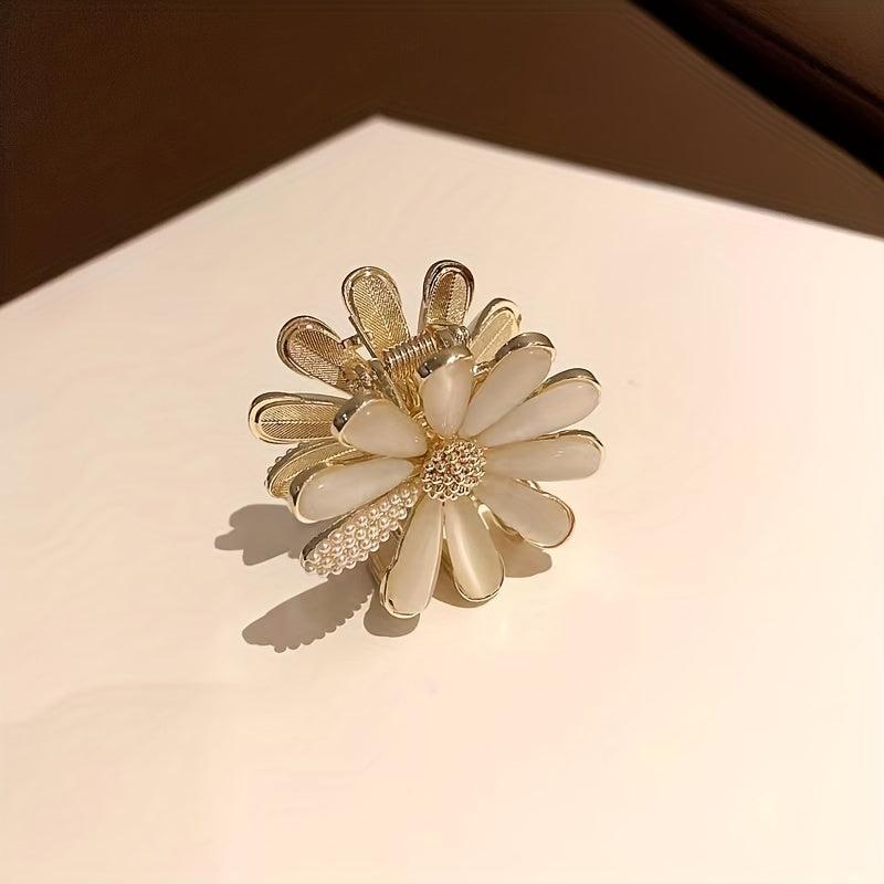Opal Small Daisy Hair Clip Summer Back Head Clip Shark Claw Headdress
