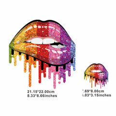 Rainbow Lip Heat Transfer Stickers Iron On Washable Clothing DIY Accessories