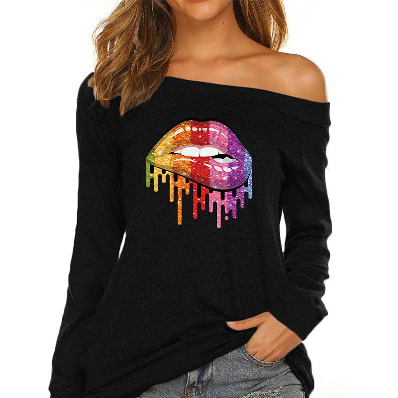 Rainbow Lip Heat Transfer Stickers Iron On Washable Clothing DIY Accessories