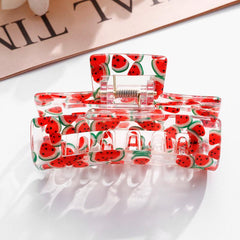 Watermelon Pattern Hair Clip Barrettes Rectangular Claw Clips For Women
