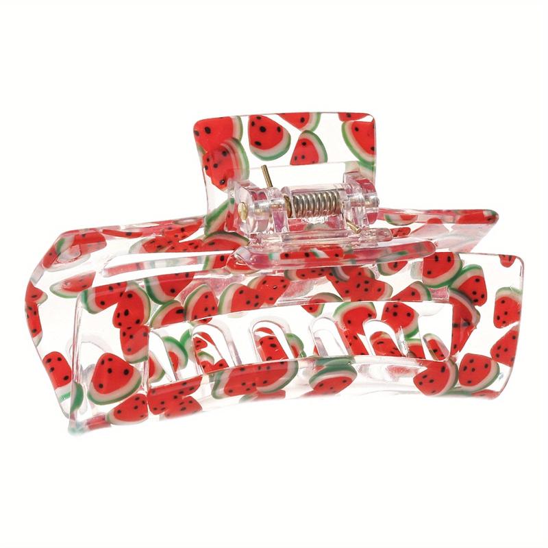 Watermelon Pattern Hair Clip Barrettes Rectangular Claw Clips For Women