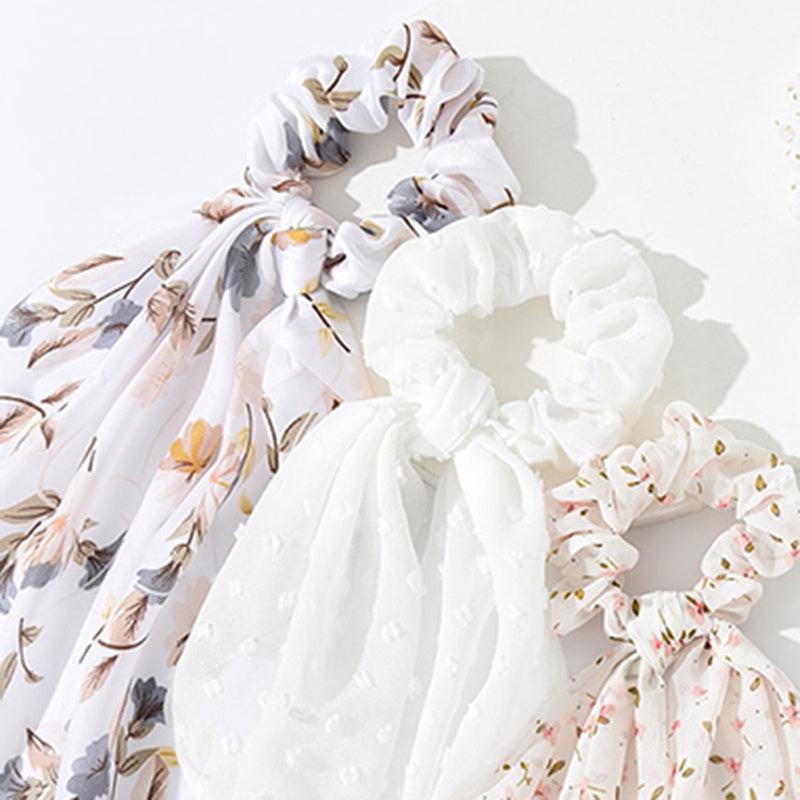 4pcs Butterfly Chiffon Headbands Elastics Hair Scarf Scrunchie