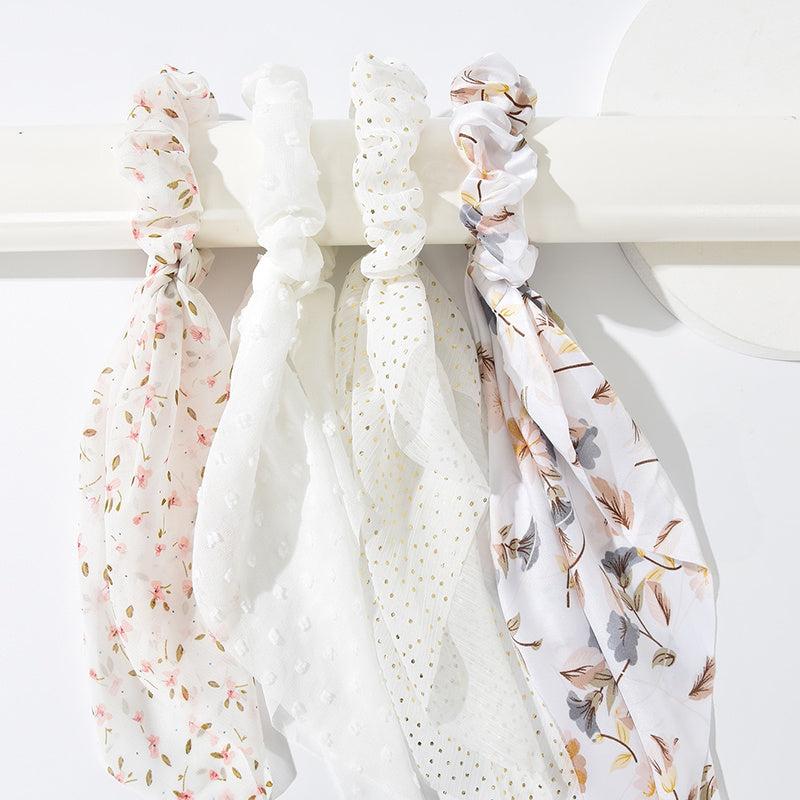 4pcs Butterfly Chiffon Headbands Elastics Hair Scarf Scrunchie