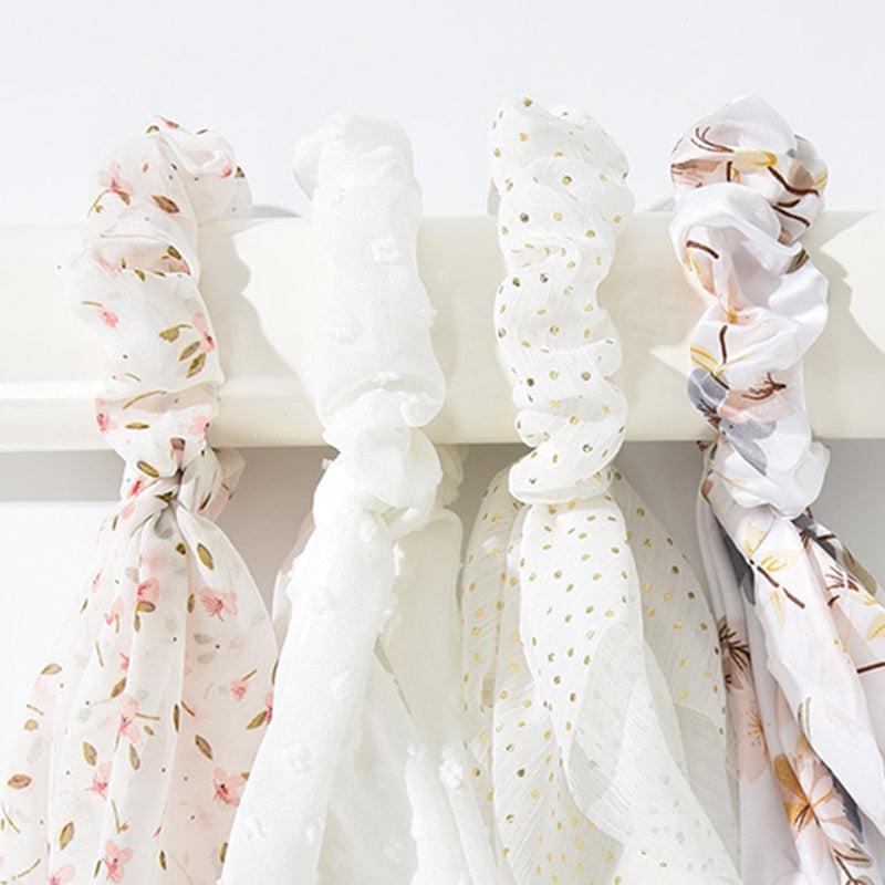 4pcs Butterfly Chiffon Headbands Elastics Hair Scarf Scrunchie