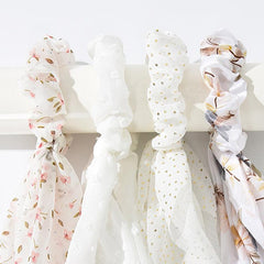 4pcs Butterfly Chiffon Headbands Elastics Hair Scarf Scrunchie