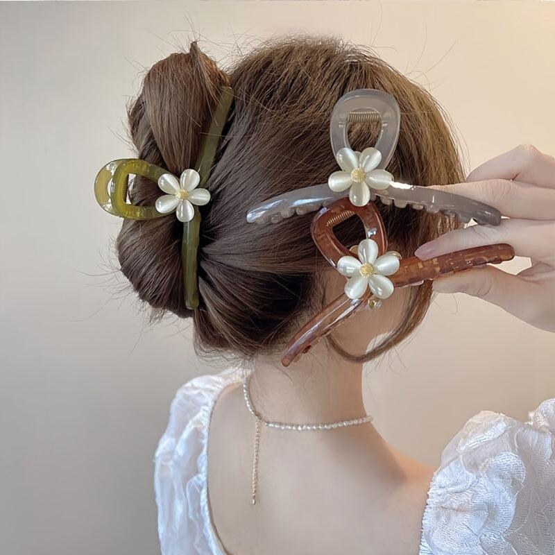 Floral Hair Claw Clip Non Slip Hair Accessory