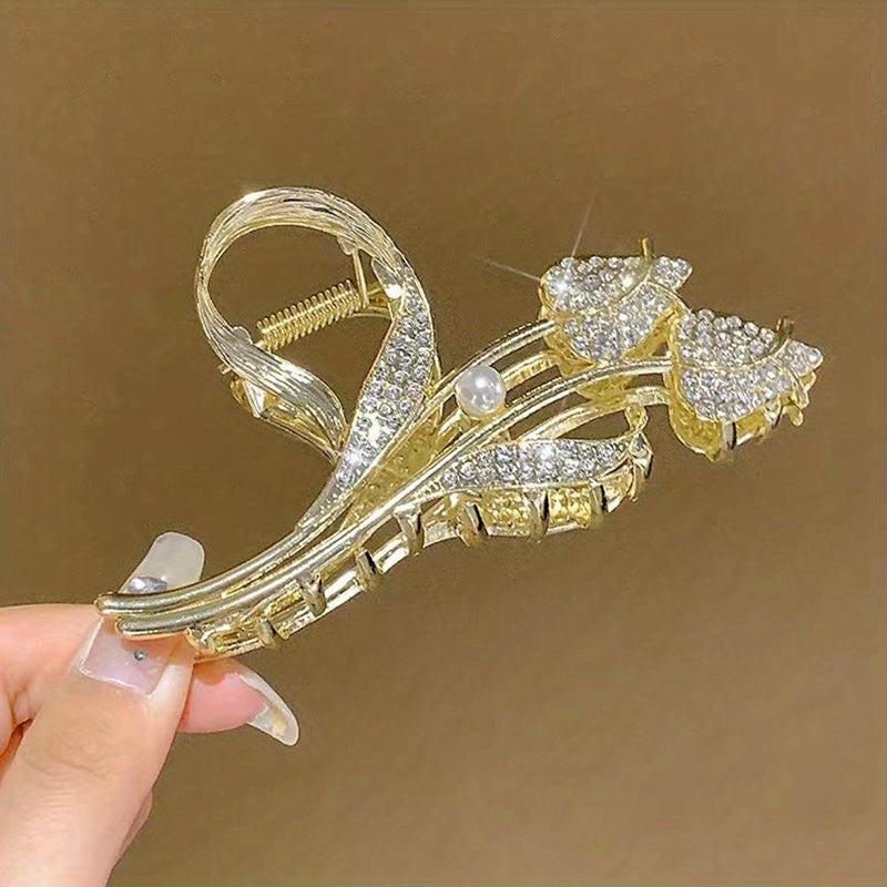 Jasmine Alloy Hair Claw Back Head Claw Rhinestone Jewelry Hair Accessories
