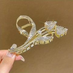 Jasmine Alloy Hair Claw Back Head Claw Rhinestone Jewelry Hair Accessories